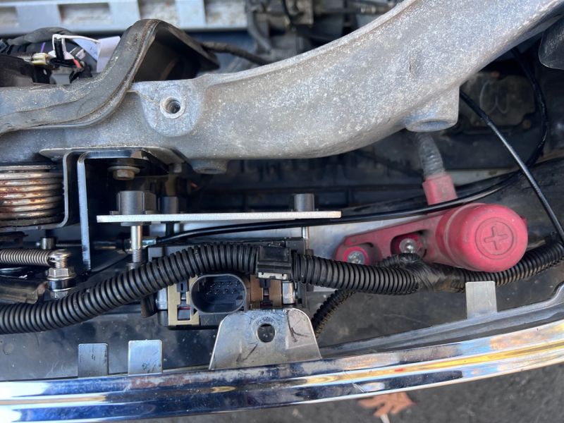 Harness over the radar connector.jpg